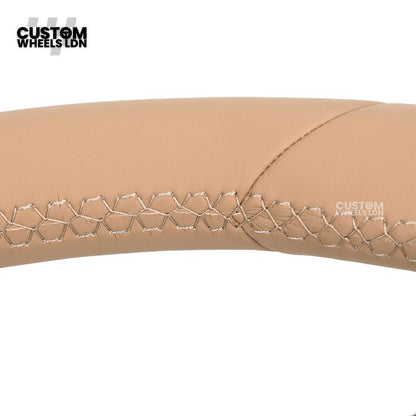 Porsche Custom Steering Wheel – Beige Leather with Chrome Trim | Fits 997, 991, Panamera, Cayenne (2000+ Plug & Play)