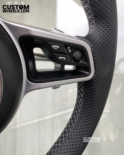 Porsche PDK Custom Lenkrad Sport Schwarzes Leder