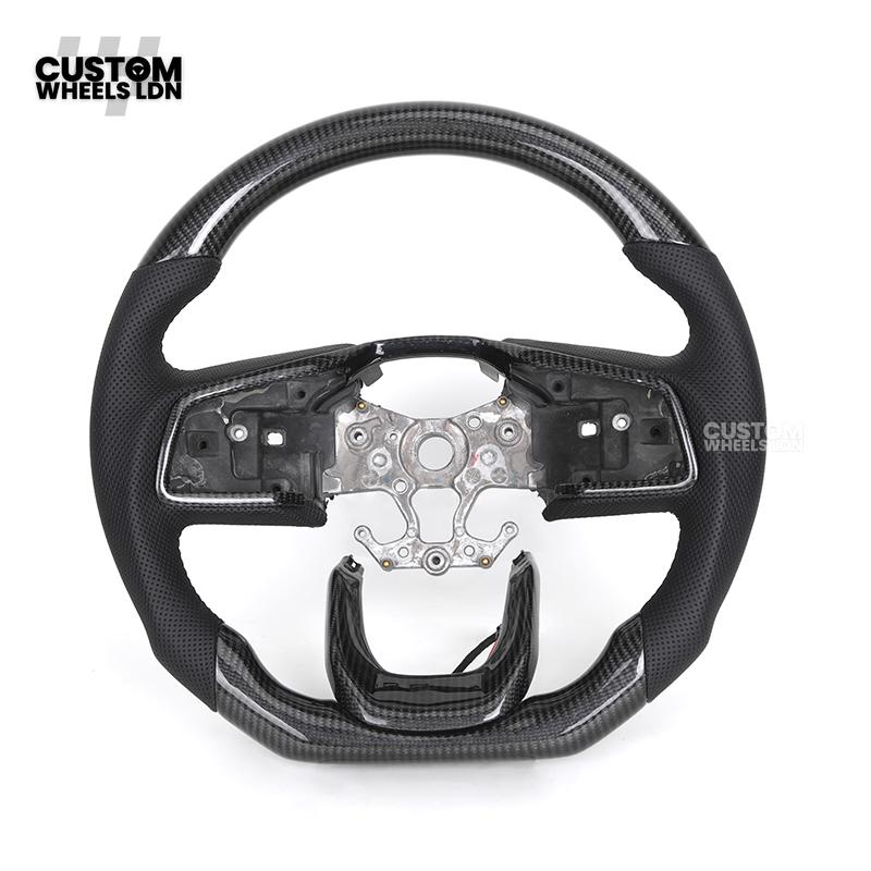 Toyota Custom Land Cruiser 300 Series Steering Wheel – Carbon Fiber, Flat Bottom, Perforated Leather Grips | Fits 2022+ LC300 Models | Plug & Play | Premium Retrofit Upgrade | Full Custom Build Available