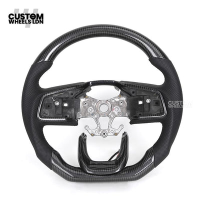 Toyota Custom Land Cruiser 300 Series Steering Wheel – Carbon Fiber, Flat Bottom, Perforated Leather Grips | Fits 2022+ LC300 Models | Plug & Play | Premium Retrofit Upgrade | Full Custom Build Available