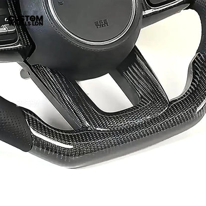 Toyota Custom Land Cruiser 300 Series Steering Wheel – Carbon Fiber, Flat Bottom, Perforated Leather Grips | Fits 2022+ LC300 Models | Plug & Play | Premium Retrofit Upgrade | Full Custom Build Available