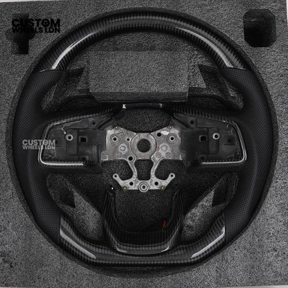 Toyota Custom Land Cruiser 300 Series Steering Wheel – Carbon Fiber, Flat Bottom, Perforated Leather Grips | Fits 2022+ LC300 Models | Plug & Play | Premium Retrofit Upgrade | Full Custom Build Available