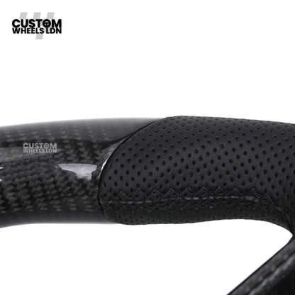 Toyota Custom Land Cruiser 300 Series Steering Wheel – Carbon Fiber, Flat Bottom, Perforated Leather Grips | Fits 2022+ LC300 Models | Plug & Play | Premium Retrofit Upgrade | Full Custom Build Available