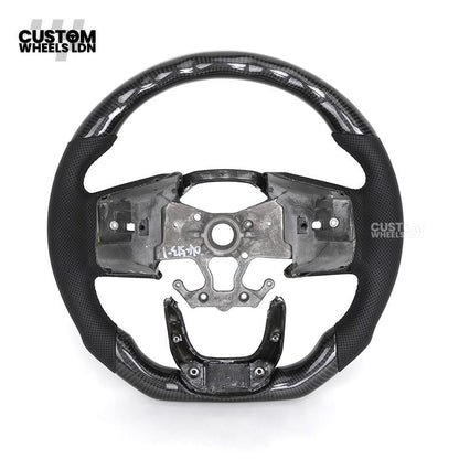 Toyota Custom Land Cruiser 300 Series Steering Wheel – Carbon Fiber, Flat Bottom, Perforated Leather Grips | Fits 2022+ LC300 Models | Plug & Play | Premium Retrofit Upgrade | Full Custom Build Available