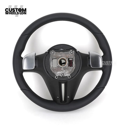 Mercedes Custom W223 Flat Bottom Steering Wheel – Smooth Black Leather, Gloss Black Trim, Touch Control Buttons | Fits S-Class W223, GLE, GLS, E-Class W213 Facelift + more | Plug & Play | With Airbag | Retrofit Upgrade for Older Models Available