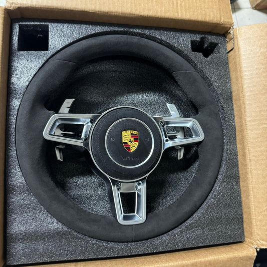 Porsche GT Sport Steering Wheel with Paddle Shifters – OEM Style, Alcantara Grip, Plug & Play