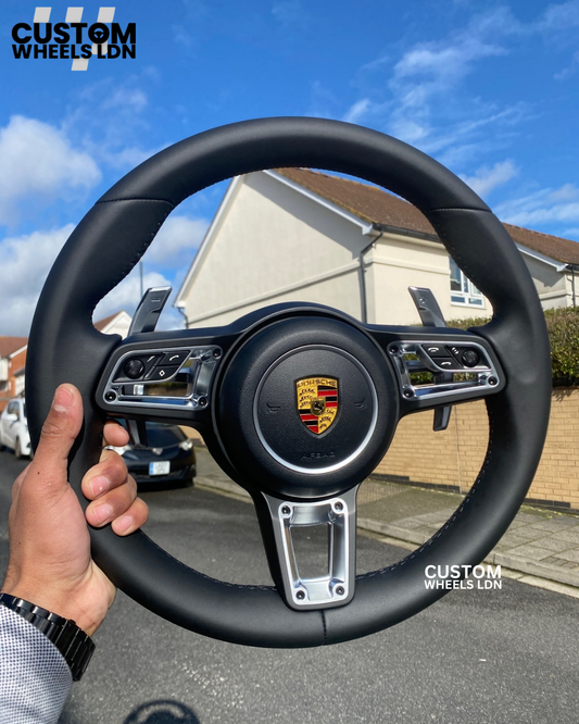 Porsche PDK Custom Steering Wheel Sport Black Leather