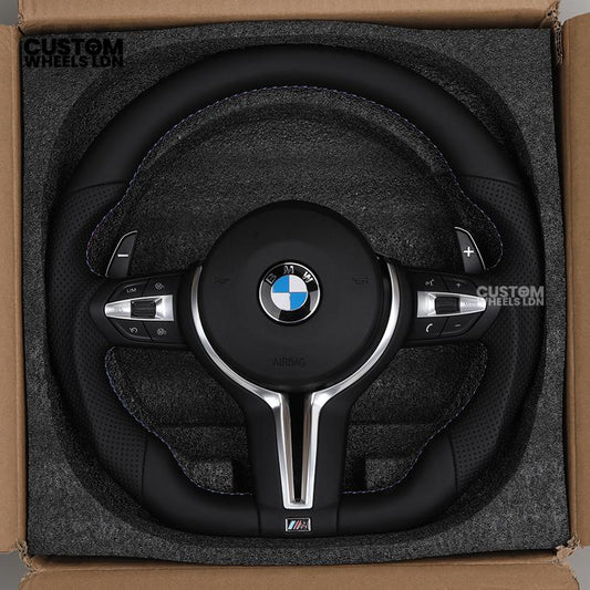 BMW Custom Steering Wheel – Smooth & Perforated Leather with M-Stitching | Fits F20 F22 F30 F32 F36 F10 F06 F13 X1 X3 X4 X5 X6 + More