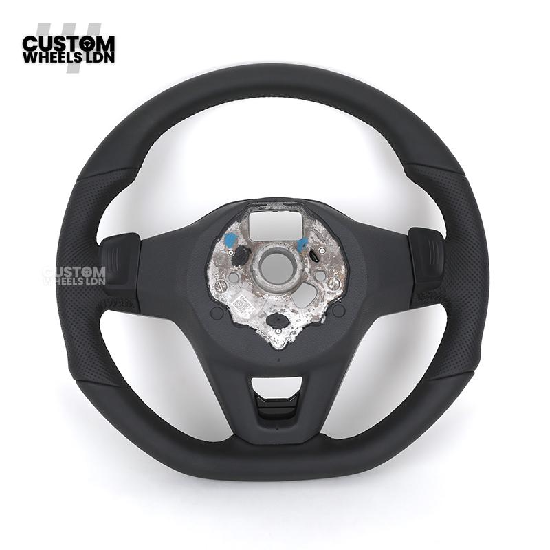 Volkswagen MK8 Custom Steering Wheel – OEM Style with Perforated Leather Grips & Piano Black Trim | Fits Golf GTI, R-Line + more | Plug & Play Upgrade