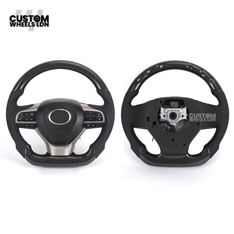 Lexus Custom Carbon Steering Wheel – Flat Bottom, Perforated Leather, OEM Controls | Fits IS, GS, RC, CT + more | Plug & Play Upgrade