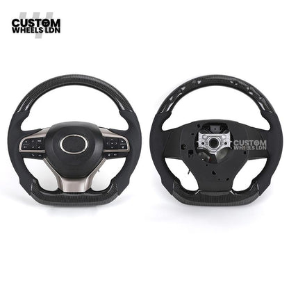 Lexus Custom Carbon Steering Wheel – Flat Bottom, Perforated Leather, OEM Controls | Fits IS, GS, RC, CT + more | Plug & Play Upgrade