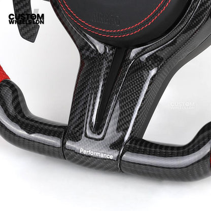 BMW Custom F-Series Carbon Fibre & Red Steering Wheel – Perforated Leather | Fits F20 F22 F30 F32 F36 M2 M3 M4 + more