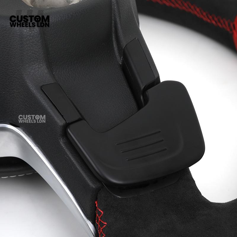 VW MK7 Custom Steering Wheel | Full Alcantara Wrap, Red Stitching & Stripe | Complete Plug & Play Wheel | Fits Golf MK7, GTI, R + more