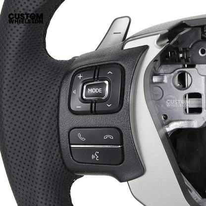 Lexus Custom Steering Wheel, Carbon Fiber Flat Bottom, Perforated Leather Grips, Paddle Cutouts | Fits CT, IS, GS, RX, NX + More | Sporty Retrofit Upgrade | Plug & Play | Built for Comfort & OEM Fitment