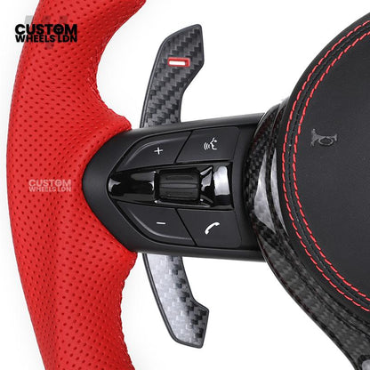 BMW Custom F-Series Carbon Fibre & Red Steering Wheel – Perforated Leather | Fits F20 F22 F30 F32 F36 M2 M3 M4 + more