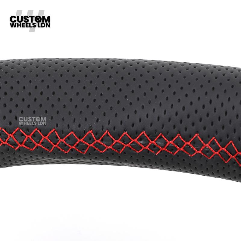 Mercedes Custom Steering Wheel | AMG Style Carbon & Leather | Red Stitching & Center Stripe | Complete Retrofit for Older Models | Fits W204 W212 W218 + more