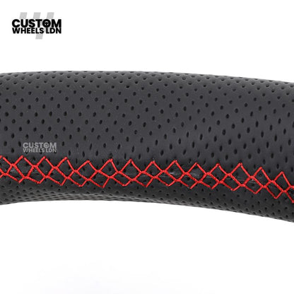 Mercedes Custom Steering Wheel | AMG Style Carbon & Leather | Red Stitching & Center Stripe | Complete Retrofit for Older Models | Fits W204 W212 W218 + more