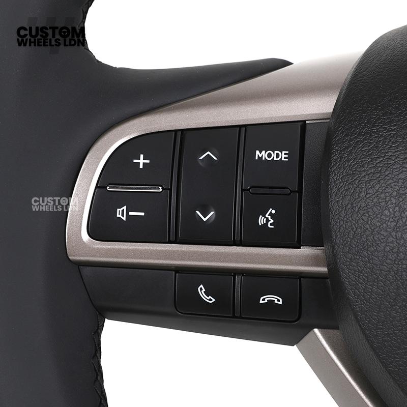 Toyota Custom Steering Wheel – Dark Cherry Wood Trim, Smooth Leather, OEM Controls | Fits Land Cruiser, Alphard, Camry + more | Plug & Play | Ideal Retrofit for a Luxury Finish