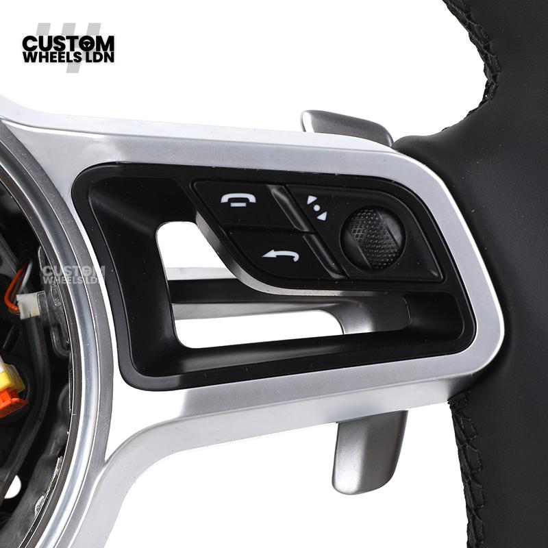 Porsche Custom Steering Wheel – Carbon Fibre & Leather with Chrome Trim | Fits 997, 991, Panamera, Cayenne, Cayman (2000+ Plug & Play)