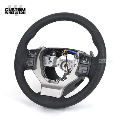 Lexus Custom F Sport Steering Wheel – Perforated Leather, Silver Trim, OEM Controls | Fits IS, GS, RC, RX + more | Plug & Play | Luxury Retrofit Upgrade