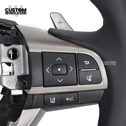 Lexus Custom Steering Wheel – Gloss Woodgrain & Matte Black Leather | OEM-Style Luxury Upgrade | Fits RX, GS, IS, NX, CT + More | Plug & Play | Comfort-Focused Premium Finish