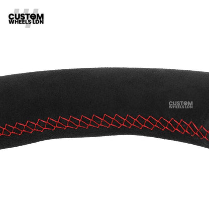 VW MK7 Custom Steering Wheel | Full Alcantara Wrap, Red Stitching & Stripe | Complete Plug & Play Wheel | Fits Golf MK7, GTI, R + more