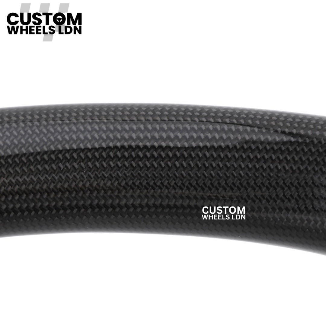 Porsche Custom Carbon Fibre with Red Leather OEM Steering Wheel - Fits Most Models: 911, Cayenne, Panamera, Macan, Boxter, Taycan & More