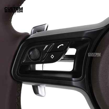 Porsche Custom Steering Wheel – Full Brown Leather | Fits 997, 991, Cayenne, Panamera (2000+ Plug & Play)