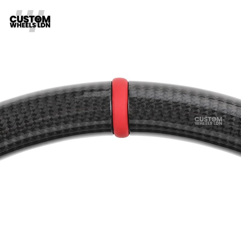 Mercedes Custom Steering Wheel | AMG Style Carbon & Leather | Red Stitching & Center Stripe | Complete Retrofit for Older Models | Fits W204 W212 W218 + more