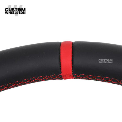 Toyota Custom GR Steering Wheel – Flat Bottom, Perforated Leather, Red Stitching, GR Badge | Fits Hilux GR Sport, Revo, Auris + More | Plug & Play | Complete Custom Spec Available | Upgrade for Older Models