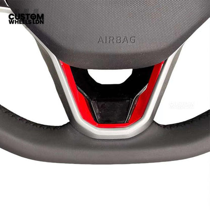 VW MK8 Golf Custom Steering Wheel with Red Trim | Fits GTI, R, R-Line + more | Complete Plug & Play