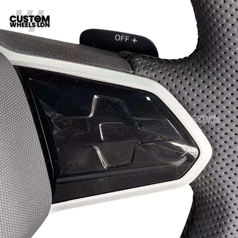 VW MK8 Golf Custom Steering Wheel with Red Trim | Fits GTI, R, R-Line + more | Complete Plug & Play