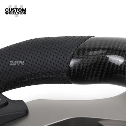 Lexus Custom Steering Wheel, Carbon Fiber Flat Bottom, Perforated Leather Grips, Paddle Cutouts | Fits CT, IS, GS, RX, NX + More | Sporty Retrofit Upgrade | Plug & Play | Built for Comfort & OEM Fitment