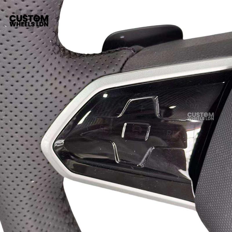 VW MK8 Golf Custom Steering Wheel with Red Trim | Fits GTI, R, R-Line + more | Complete Plug & Play