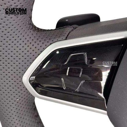 VW MK8 Golf Custom Steering Wheel with Red Trim | Fits GTI, R, R-Line + more | Complete Plug & Play