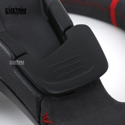 VW MK7 Custom Steering Wheel | Alcantara Wrap, Red Centre Stripe, Full Plug & Play Complete Wheel | Fits Golf MK7, GTI, R + more