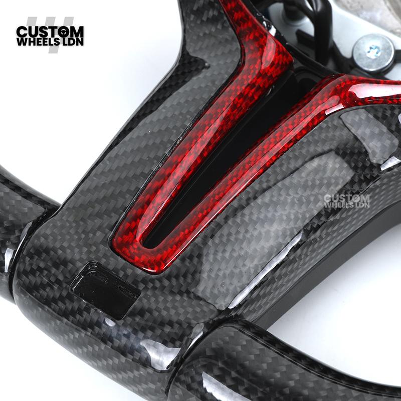 BMW Custom Carbon Fibre Steering Wheel – Red Paddle Set | Alcantara Sides | Track Style | Plug & Play | Fits F20, F22, F30, F32, F36, M2, M3, M4 + more