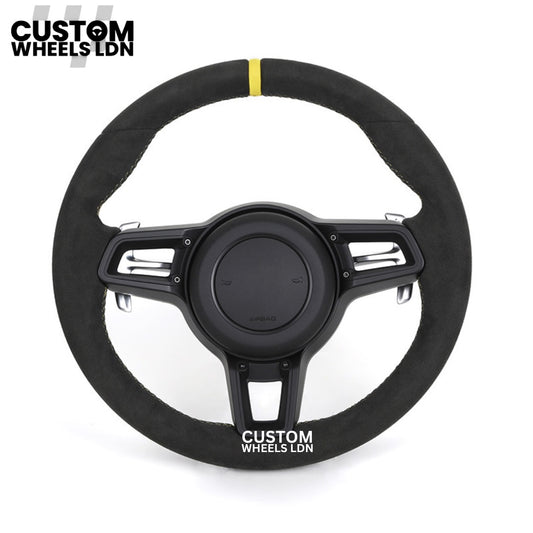 Porsche Custom Full Alcantara GT Sport Steering Wheel Fits Most Models: 911, Cayenne, Panamera, Macan, Boxter, Taycan & More