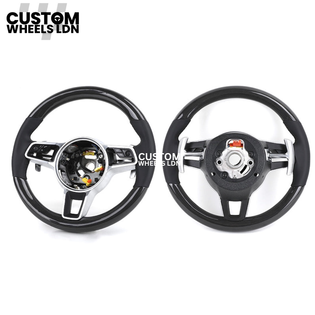 Porsche Custom Carbon Fibre OEM Steering Wheel - Fits Most Models: 911, Cayenne, Panamera, Macan, Boxter, Taycan & More)