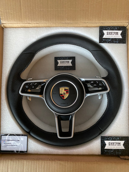 Porsche PDK Custom Lenkrad Sport Schwarzes Leder