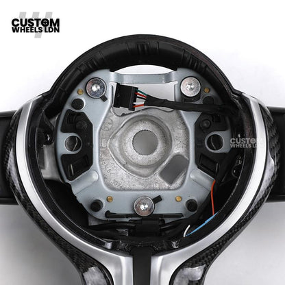 BMW Custom Carbon Fibre Steering Wheel – M Stitches | Perforated Leather Grip | Plug & Play | Fits older models