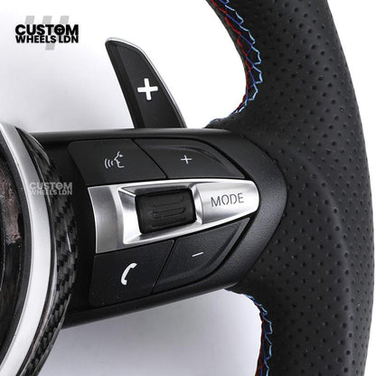 BMW Custom Carbon Fibre Steering Wheel – M Stitches | Perforated Leather Grip | Plug & Play | Fits older models