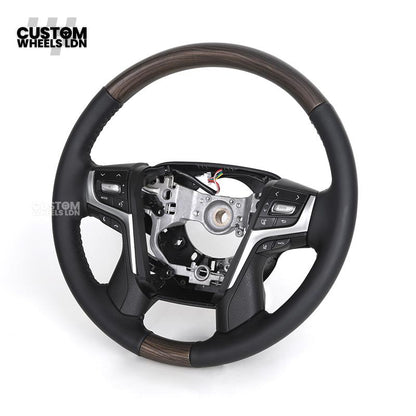 Toyota Custom Steering Wheel – Black Gloss Trim, Classic Leather Finish, OEM Shape | Fits Auris, Corolla, Prius, RAV4 + More | Plug & Play | Comfortable Daily Upgrade