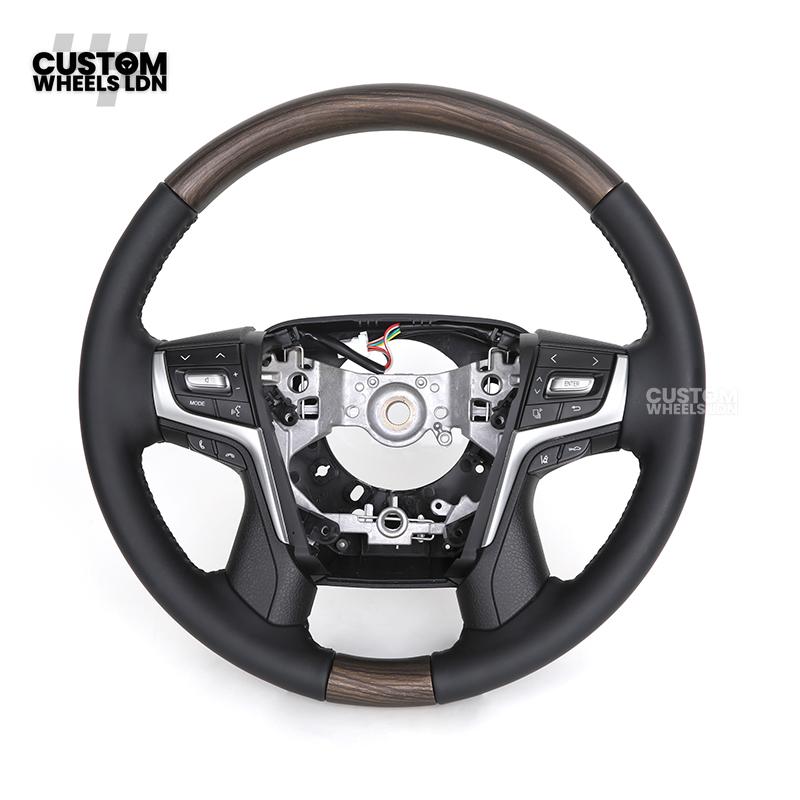 Toyota Custom Steering Wheel – Black Gloss Trim, Classic Leather Finish, OEM Shape | Fits Auris, Corolla, Prius, RAV4 + More | Plug & Play | Comfortable Daily Upgrade