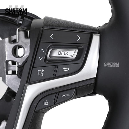 Toyota Custom Steering Wheel – Black Gloss Trim, Classic Leather Finish, OEM Shape | Fits Auris, Corolla, Prius, RAV4 + More | Plug & Play | Comfortable Daily Upgrade