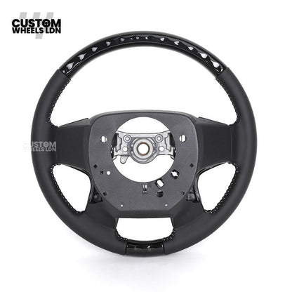 Toyota Custom Steering Wheel – Piano Black Top, Perforated Leather Grips, OEM Controls | Fits Hilux, Fortuner, Land Cruiser Prado + more | Complete Wheel with Airbag | Plug & Play Retrofit Upgrade Older Models