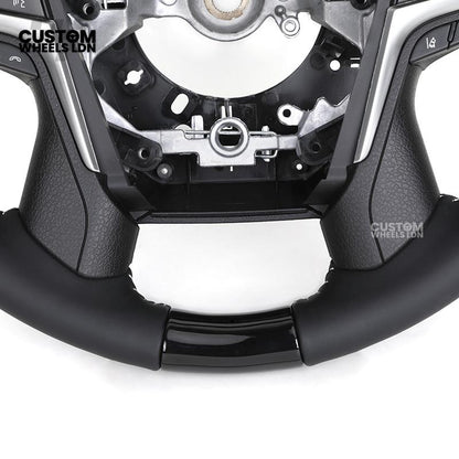 Toyota Custom Steering Wheel – Piano Black Top, Perforated Leather Grips, OEM Controls | Fits Hilux, Fortuner, Land Cruiser Prado + more | Complete Wheel with Airbag | Plug & Play Retrofit Upgrade Older Models