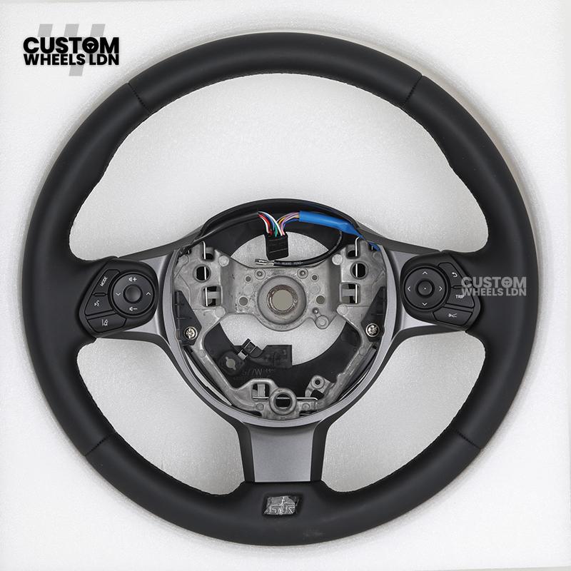Toyota Custom GR86 Steering Wheel – OEM Fitment, GR Badge, Leather Finish | Fits GT86, BRZ, GR86 + more | Plug & Play Retrofit Upgrade