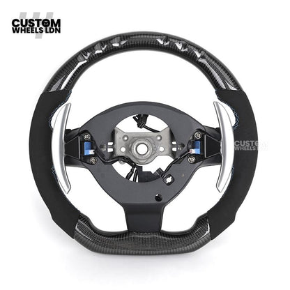 Toyota Custom GR86 Steering Wheel – Carbon Fiber, Flat Bottom, GR Badge, Paddle Shifters | Fits GT86, GR86, BRZ, Auris + More | Plug & Play | Full Customisation Available | Upgrade for Older Models