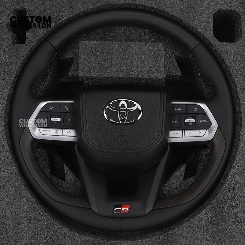 Toyota GR Custom Steering Wheel – Smooth Black Leather, OEM Trim, GR Badge, Factory Controls | Fits GR Yaris, GR Corolla, GR86 + more | Plug & Play | Retrofit Upgrade for Older Models